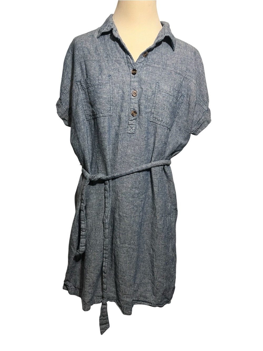 Sonoma Blue Chambray Shirt Dress
